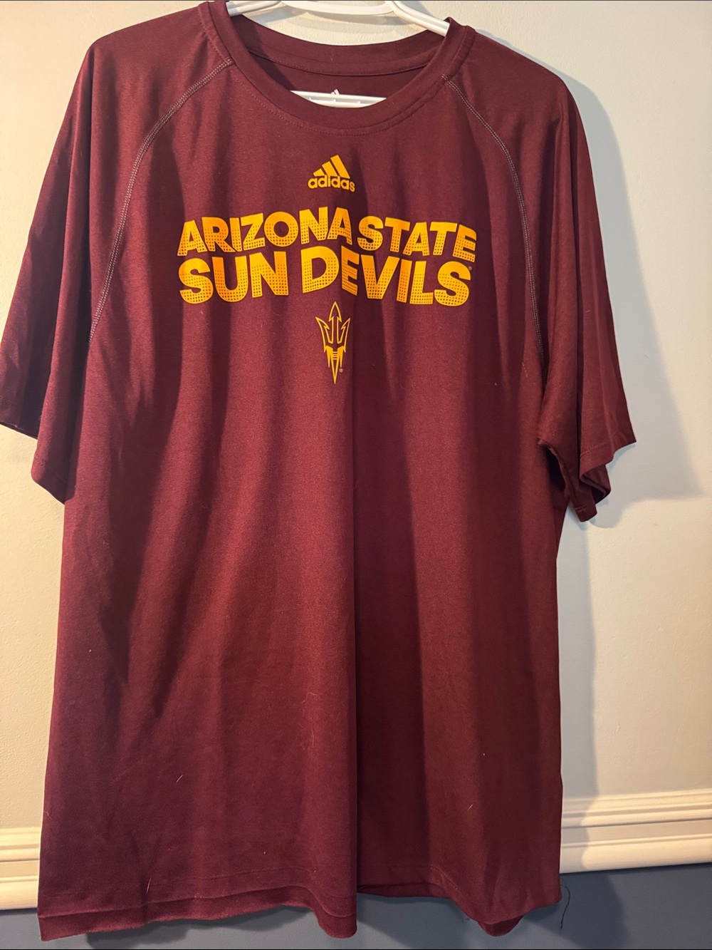 adidas Maroon Arizona State Sun Devils Short Sleeve Tee with Gold Graphics